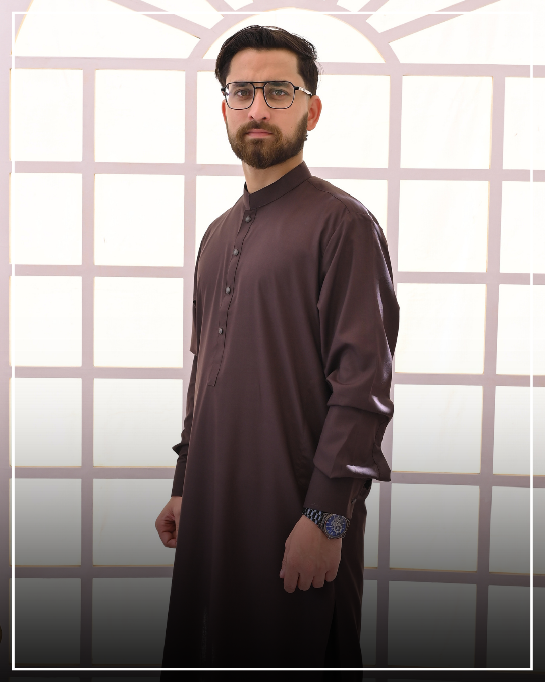 RUST BROWN - Sherwani Collar