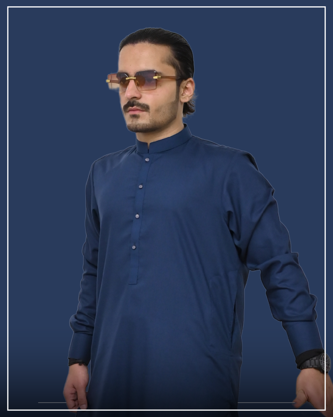 IMPERIAL BLUE - Sherwani Collar