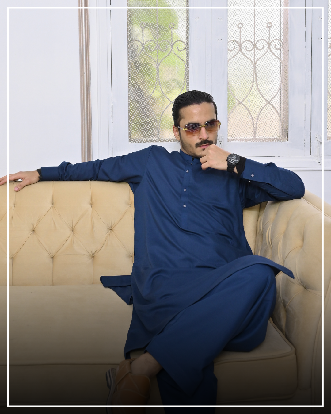 IMPERIAL BLUE - Sherwani Collar