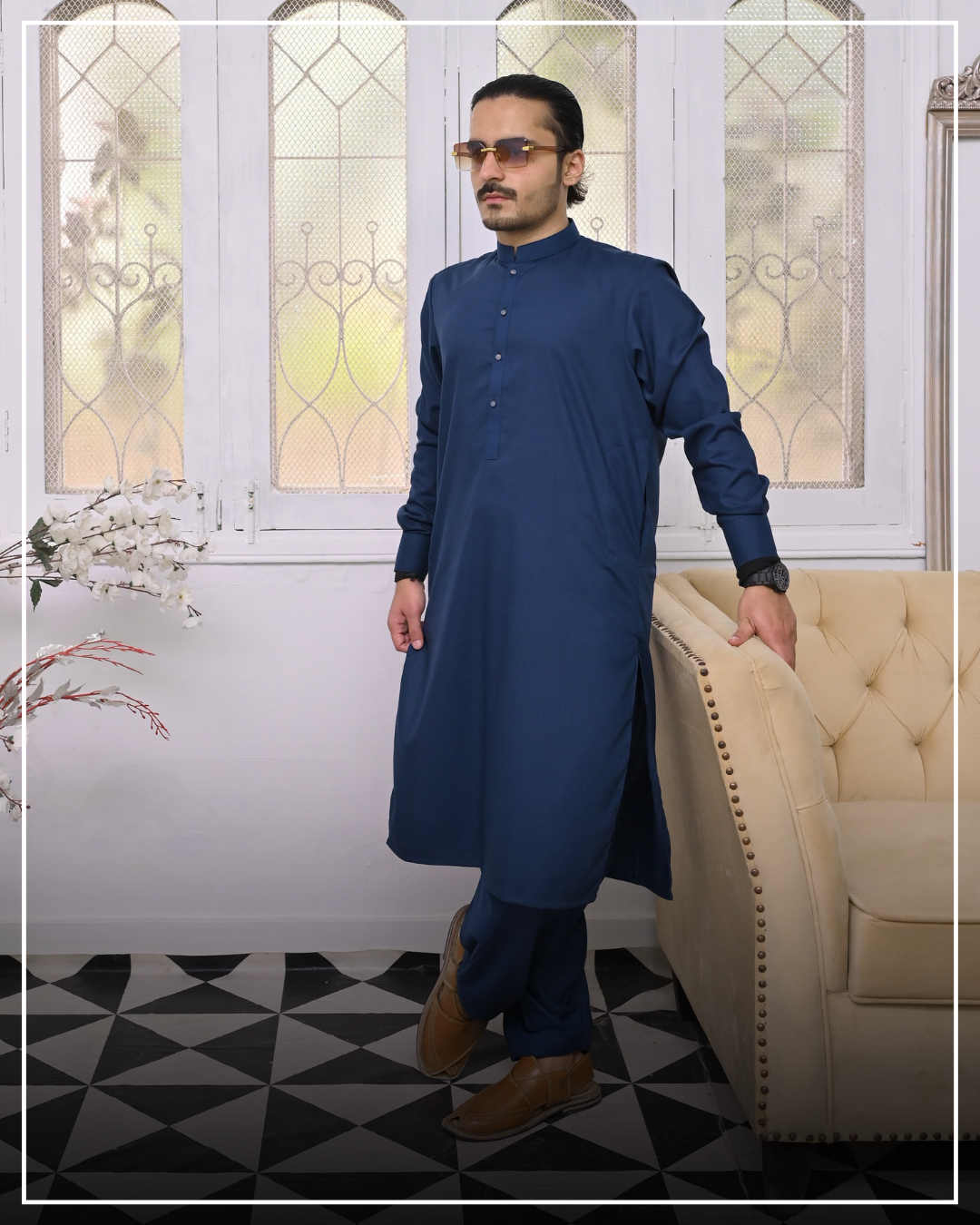 IMPERIAL BLUE - Sherwani Collar