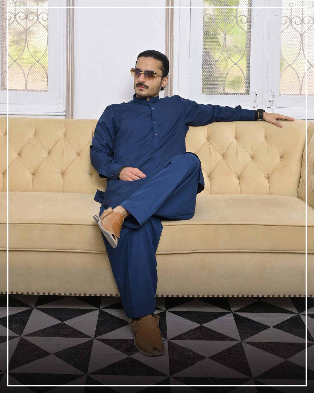 IMPERIAL BLUE - Sherwani Collar