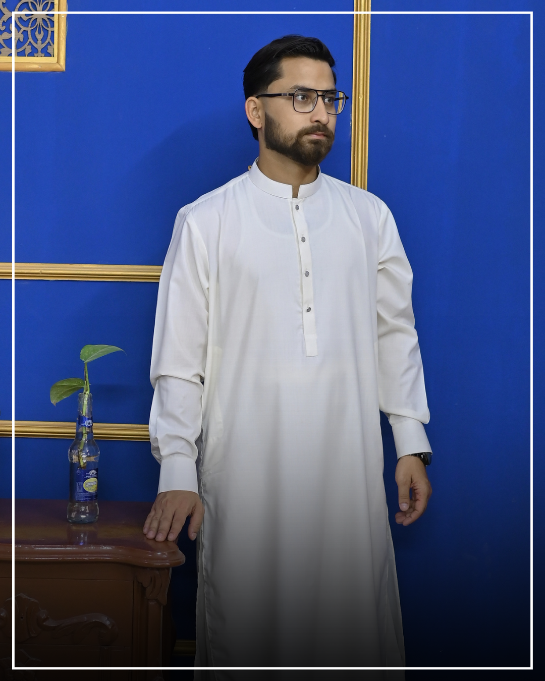 PRIME WHITE - Sherwani Collar