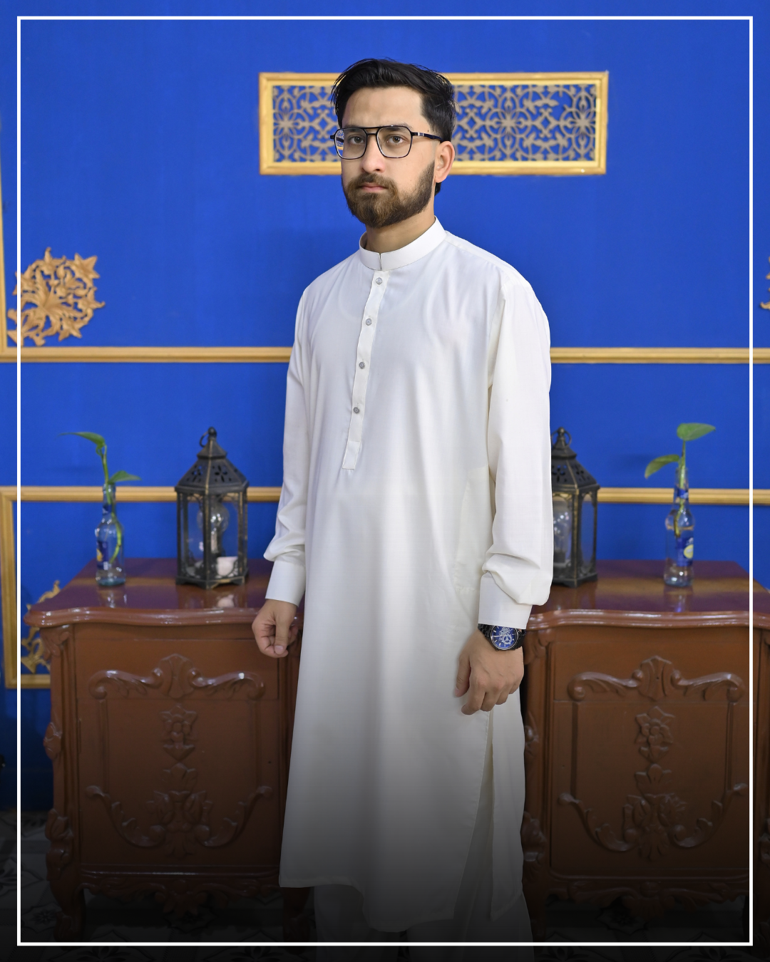 PRIME WHITE - Sherwani Collar