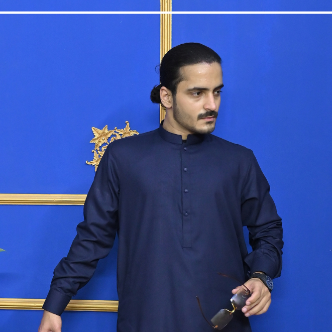 ELITE NAVY - Sherwani Collar