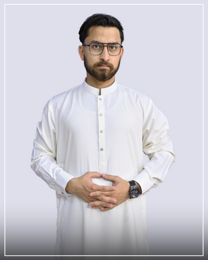 PRIME WHITE - Sherwani Collar