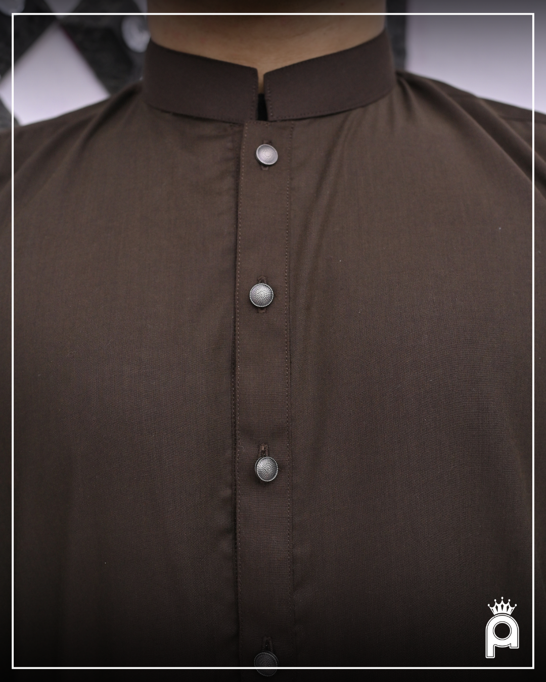 EARTH OLIVE - Sherwani Collar