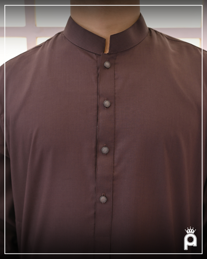 RUST BROWN - Sherwani  Collar